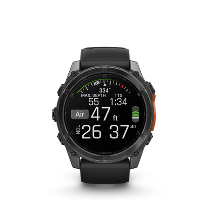 Garmin f?nix 8 – 51mm, AMOLED Slate Gray with Black Silicone Band