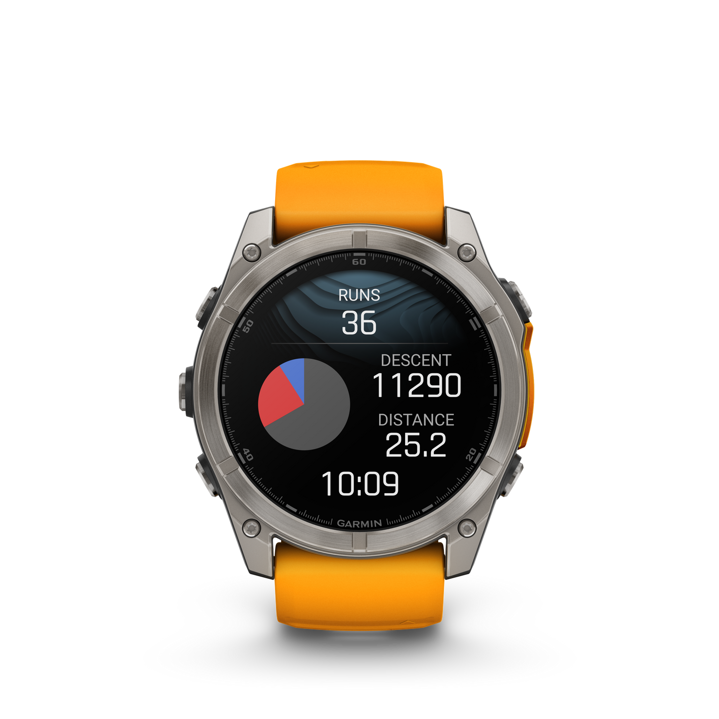 Garmin f?nix 8 – 51mm, AMOLED Sapphire, Titanium with Spark Orange/Graphite Silicone Band