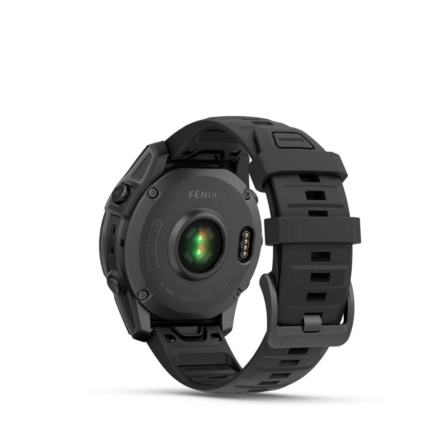 Garmin f?nix E – 47 mm, AMOLED Slate Gray Steel with Black Silicone Band