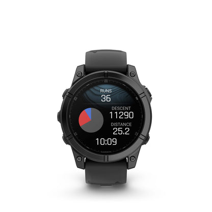 Garmin f?nix E – 47 mm, AMOLED Slate Gray Steel with Black Silicone Band