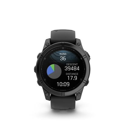 Garmin f?nix E – 47 mm, AMOLED Slate Gray Steel with Black Silicone Band
