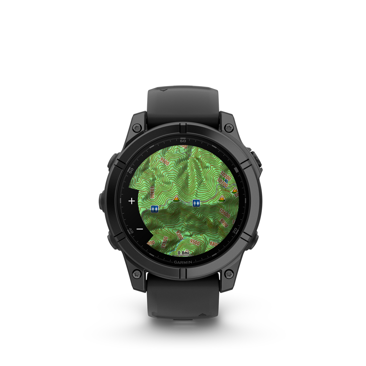 Garmin f?nix E – 47 mm, AMOLED Slate Gray Steel with Black Silicone Band