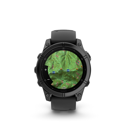 Garmin f?nix E – 47 mm, AMOLED Slate Gray Steel with Black Silicone Band