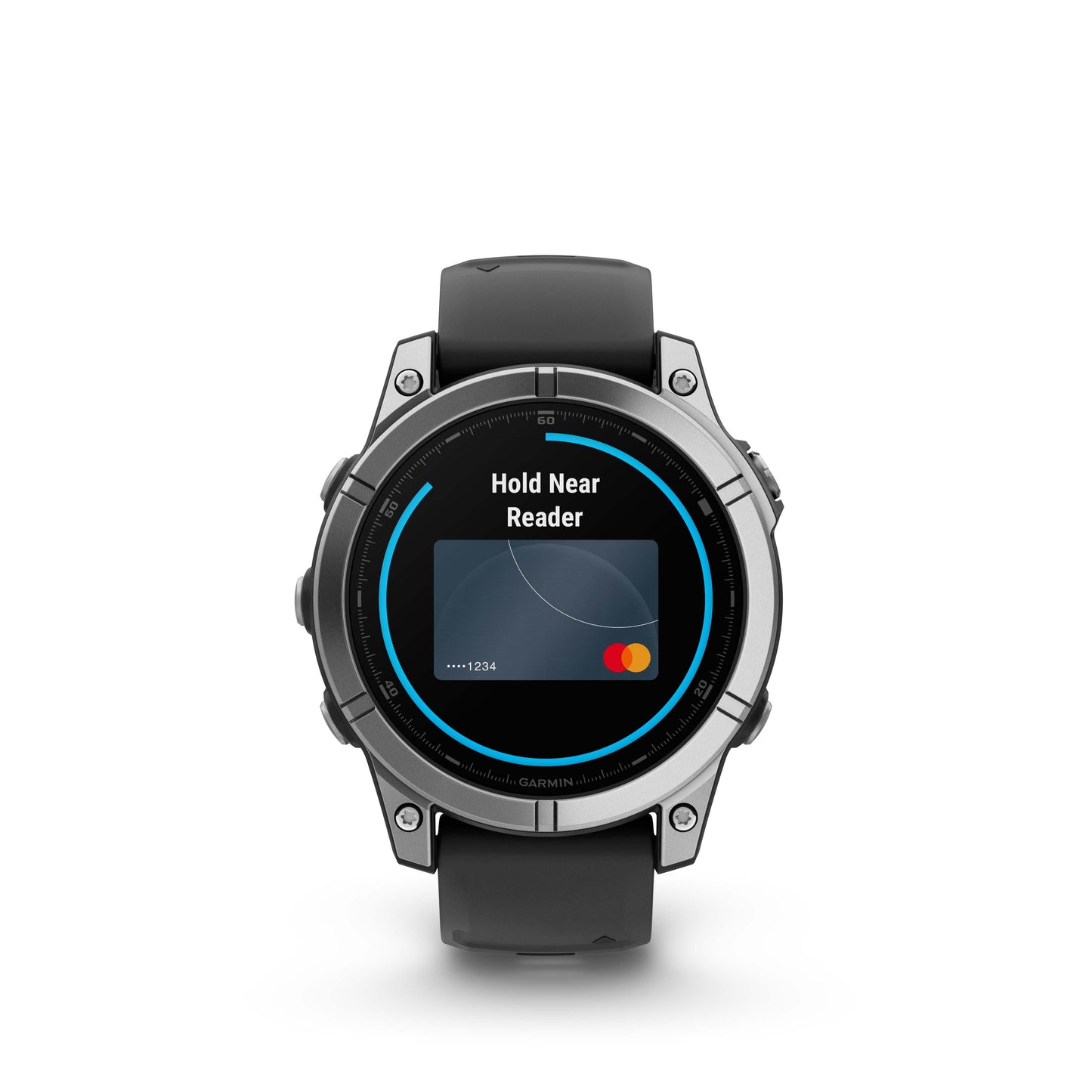 Garmin f?nix E – 47mm, AMOLED Stainless Steel with Black Silicone Band