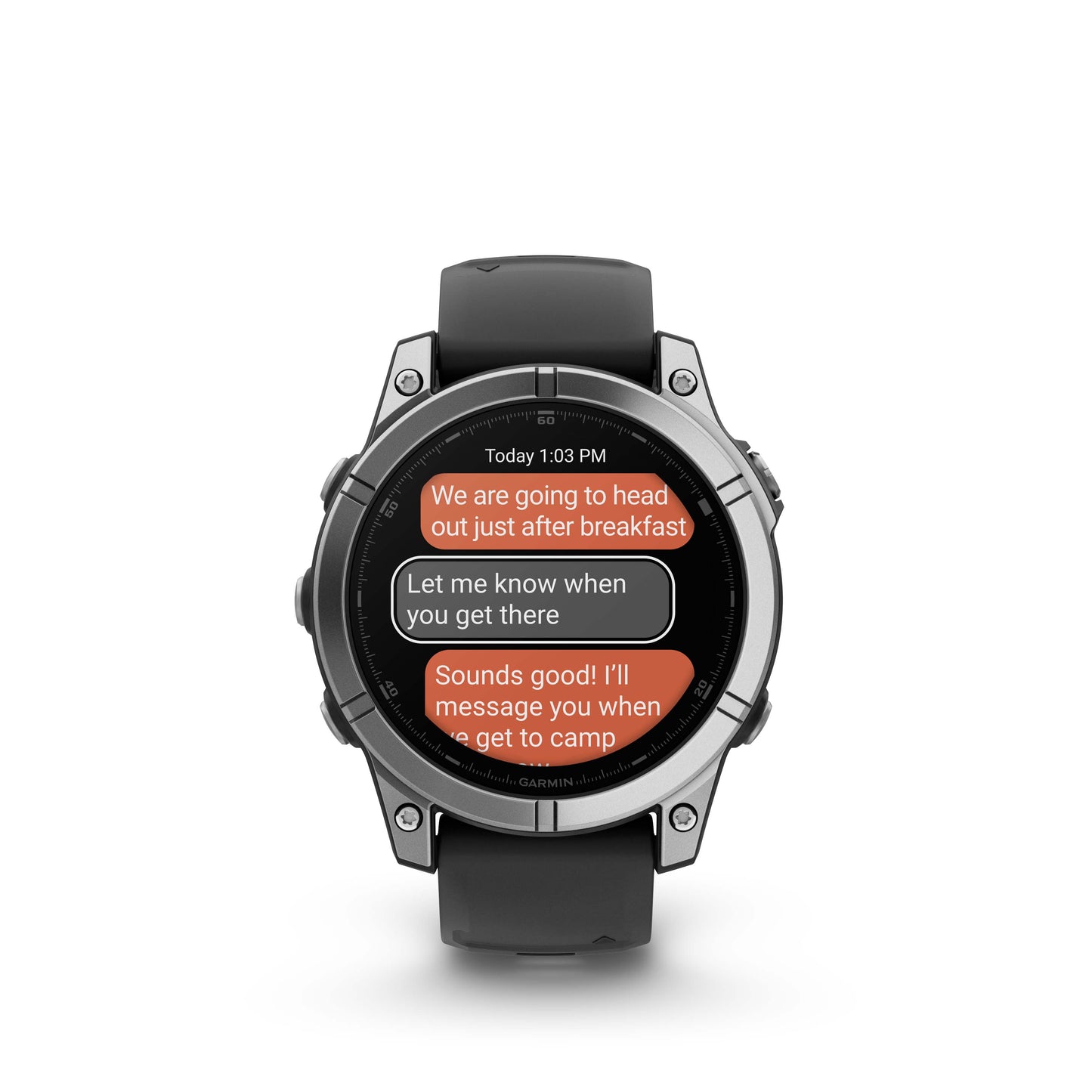 Garmin f?nix E – 47mm, AMOLED Stainless Steel with Black Silicone Band