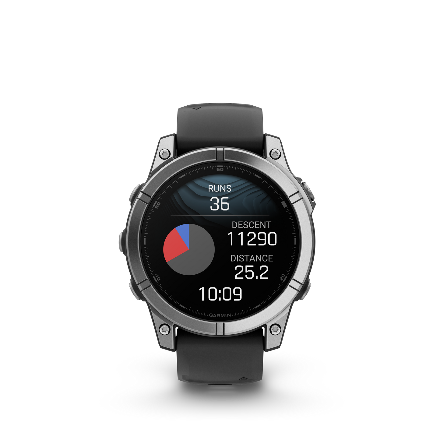 Garmin f?nix E – 47mm, AMOLED Stainless Steel with Black Silicone Band
