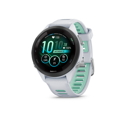 Forerunner® 265S, Black Bezel with Whitestone Case and Whitestone/Neo Tropic Silicone Band