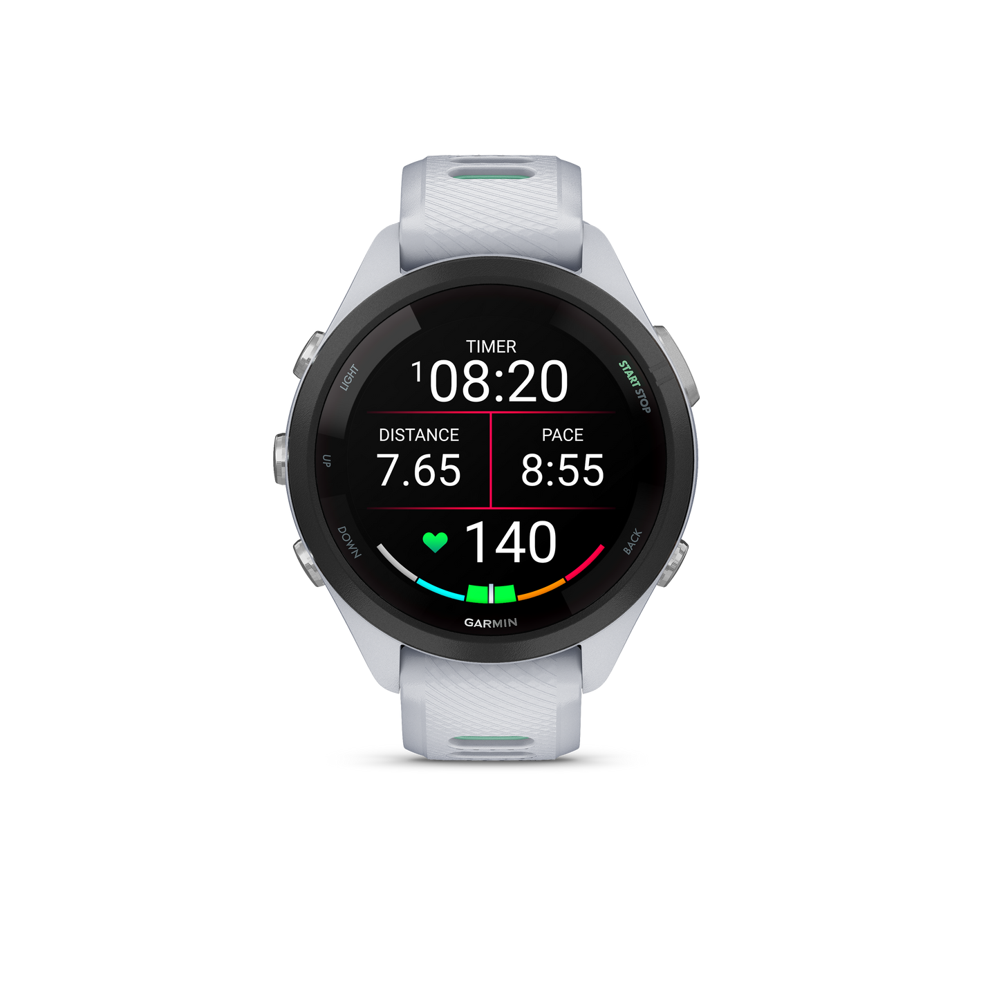 Forerunner® 265S, Black Bezel with Whitestone Case and Whitestone/Neo Tropic Silicone Band