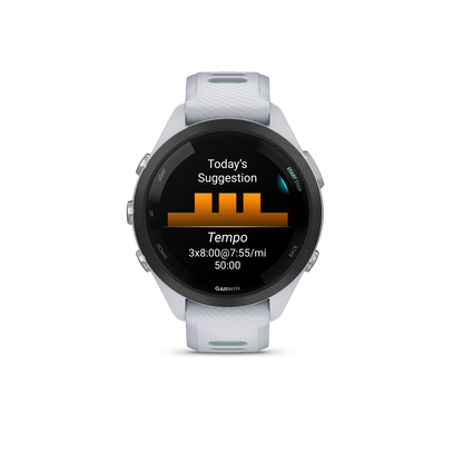 Forerunner® 265S, Black Bezel with Whitestone Case and Whitestone/Neo Tropic Silicone Band