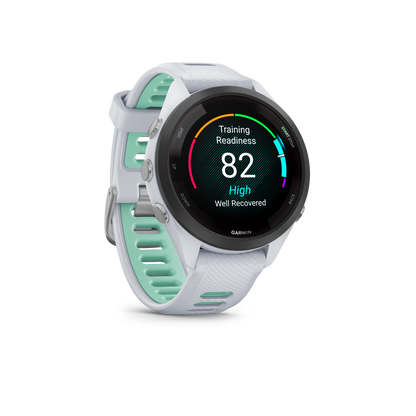 Forerunner® 265S, Black Bezel with Whitestone Case and Whitestone/Neo Tropic Silicone Band