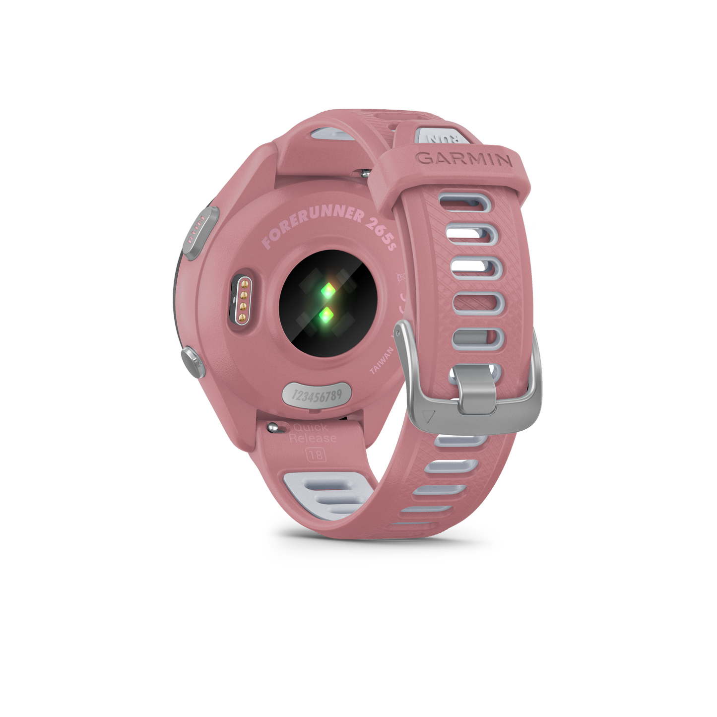 Forerunner® 265S, Black Bezel with Light Pink Case and Light Pink/Powder Gray Silicone Band