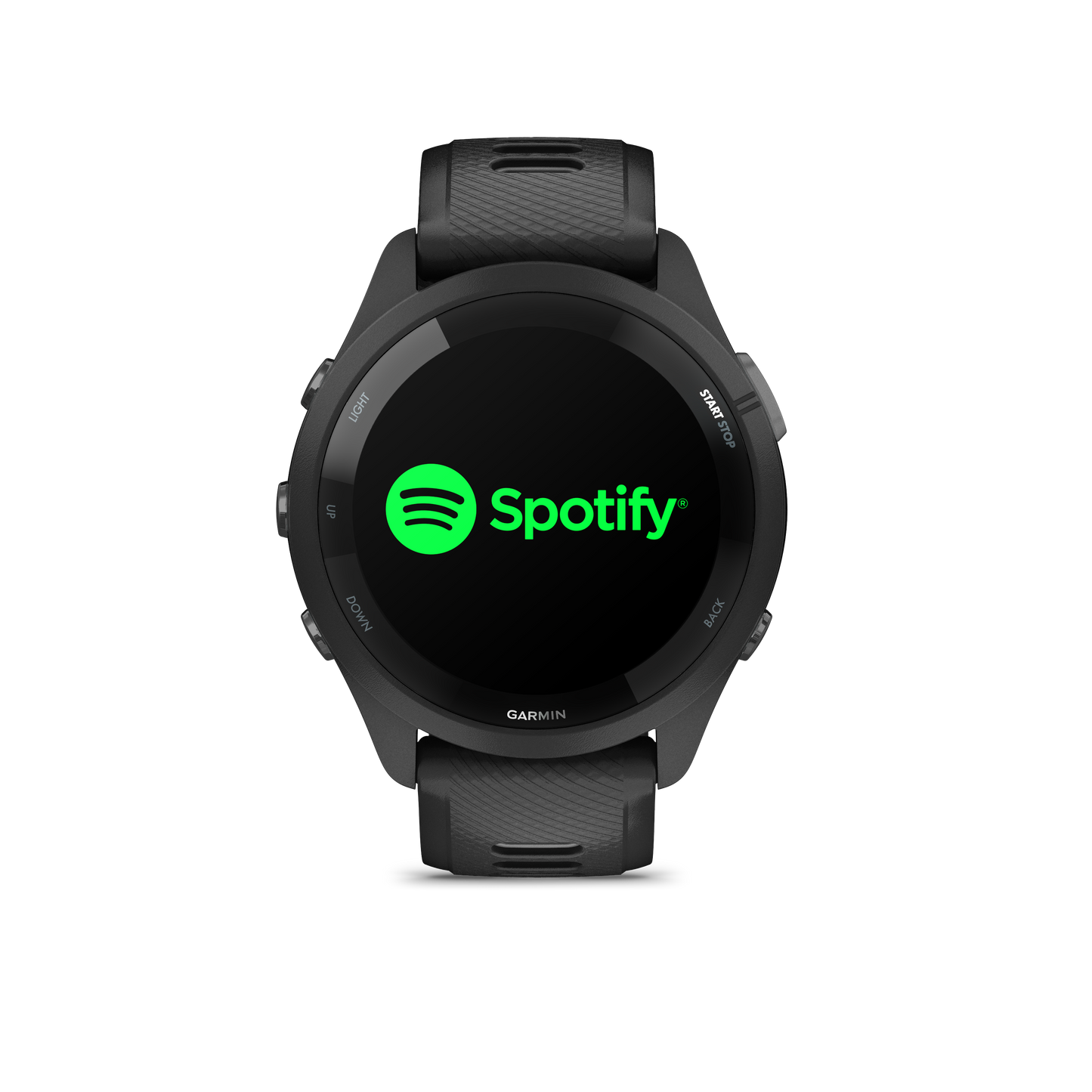 Forerunner® 265, Black Bezel and Case with Black/Powder Gray Silicone Band