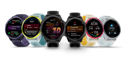 Forerunner® 570 - 42mm, Raspberry Aluminum with Translucent Bone/Mango Band