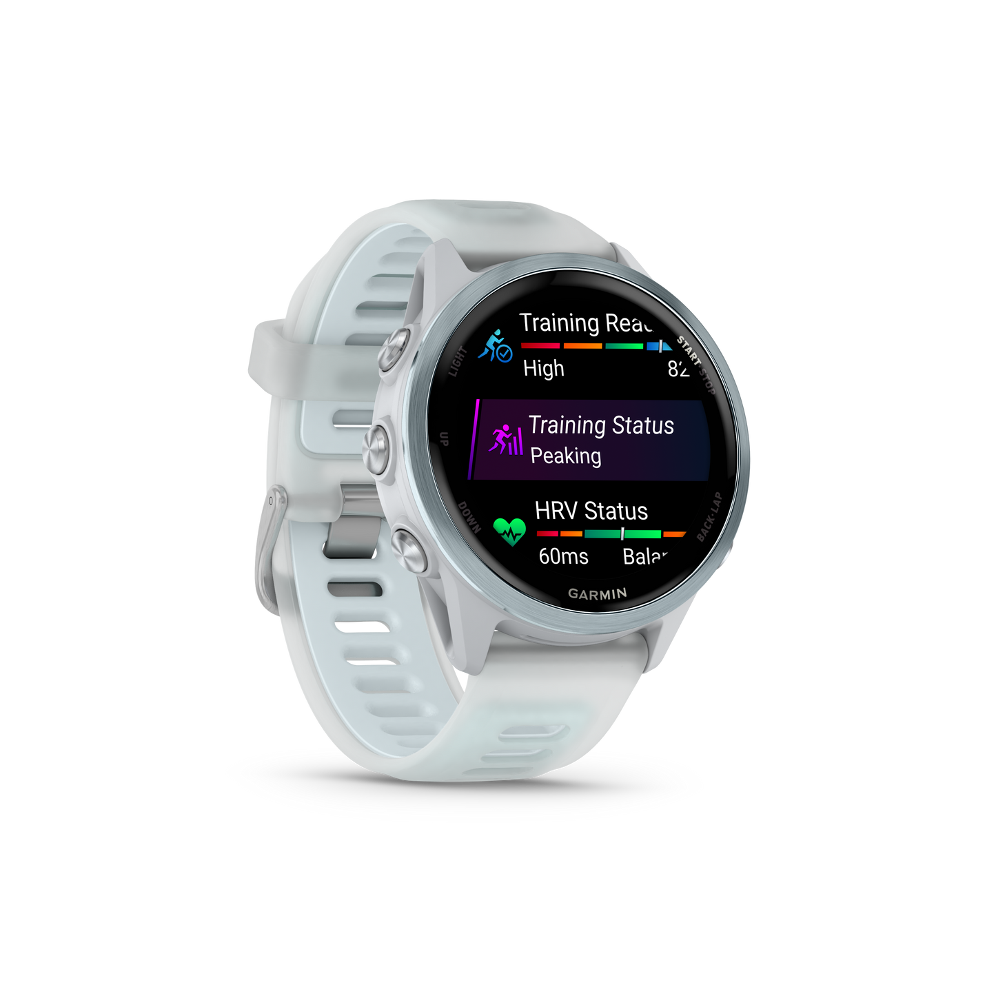 Forerunner® 570 - 42mm, Cloud Blue Aluminum with Translucent Whitestone/Cloud Blue Band