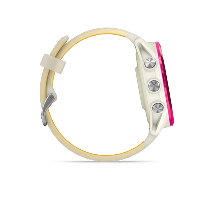 Forerunner® 570 - 42mm, Raspberry Aluminum with Translucent Bone/Mango Band