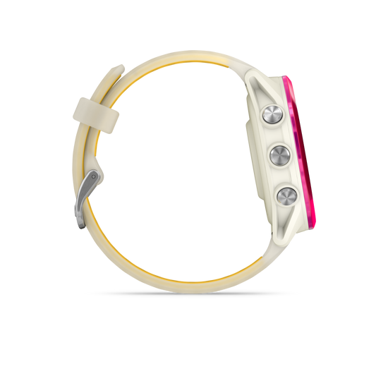 Forerunner® 570 - 42mm, Raspberry Aluminum with Translucent Bone/Mango Band