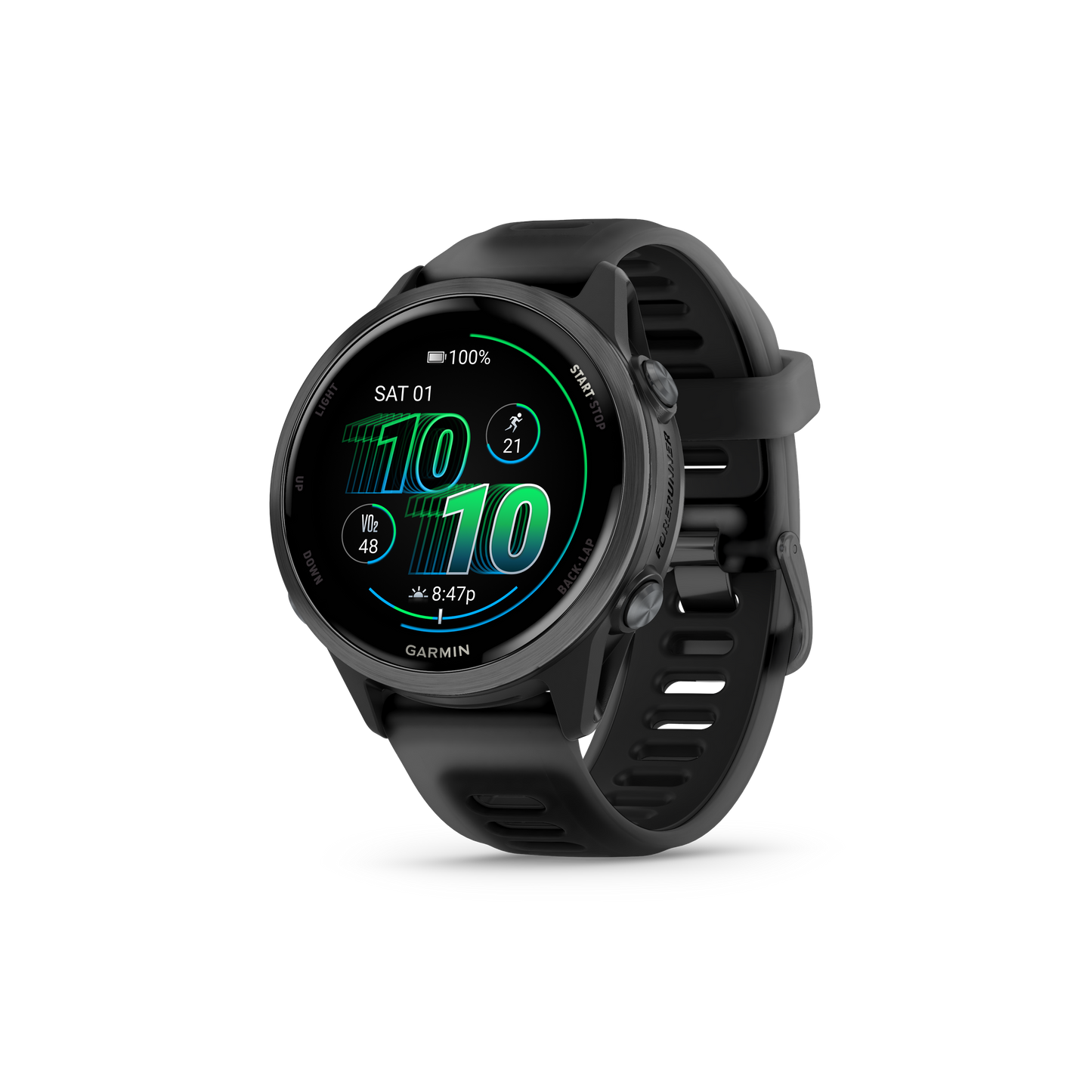 Forerunner® 570 - 42mm, Slate Gray Aluminum with Translucent Black/Black Band