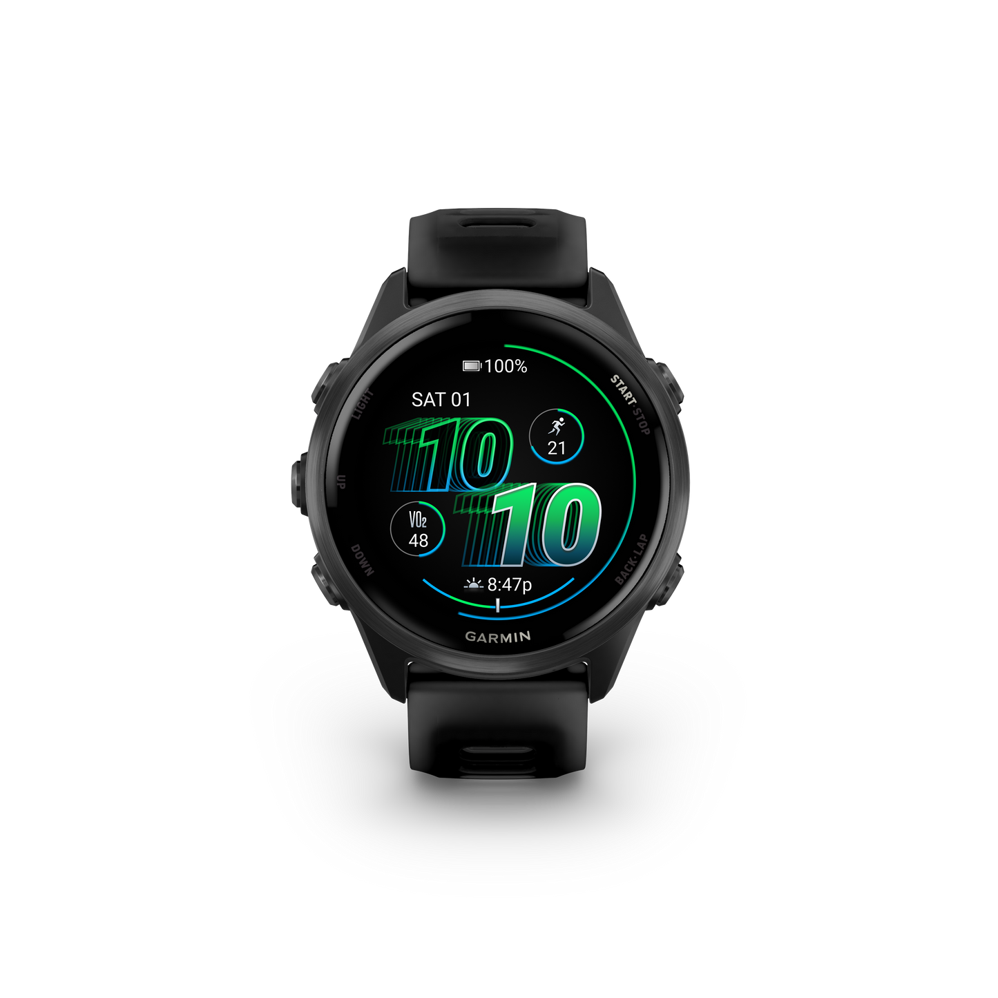 Forerunner® 570 - 42mm, Slate Gray Aluminum with Translucent Black/Black Band