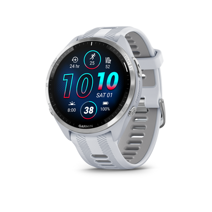Forerunner® 965, Titanium Bezel with Whitestone Case and Whitestone/Powder Gray Silicone Band