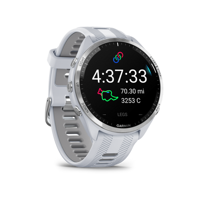 Forerunner® 965, Titanium Bezel with Whitestone Case and Whitestone/Powder Gray Silicone Band