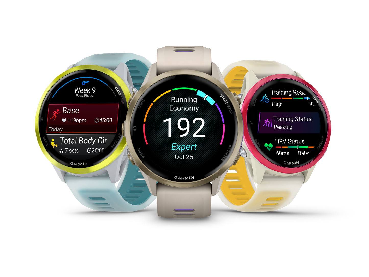 Forerunner® 570 - 42mm, Raspberry Aluminum with Translucent Bone/Mango Band