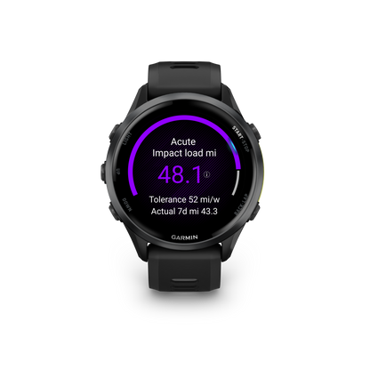 Forerunner® 970, Carbon Gray DLC Titanium with Black Case and Black/Translucent Whitestone Band