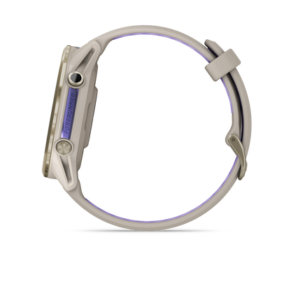 Forerunner® 970, Soft Gold Titanium with French Gray Case and French Gray/Translucent Indigo Band