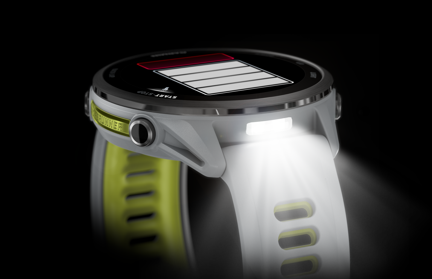 Forerunner® 970, Titanium with Whitestone Case and Whitestone/Translucent Amp Yellow Band
