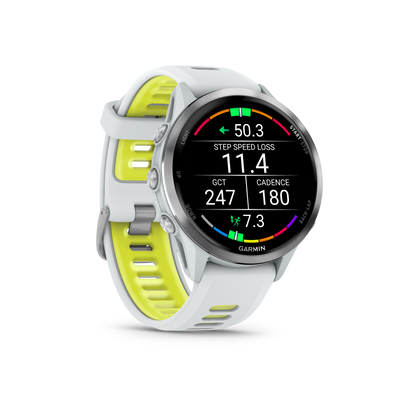 Forerunner® 970, Titanium with Whitestone Case and Whitestone/Translucent Amp Yellow Band