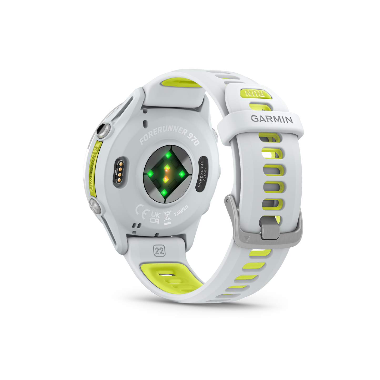 Forerunner® 970, Titanium with Whitestone Case and Whitestone/Translucent Amp Yellow Band