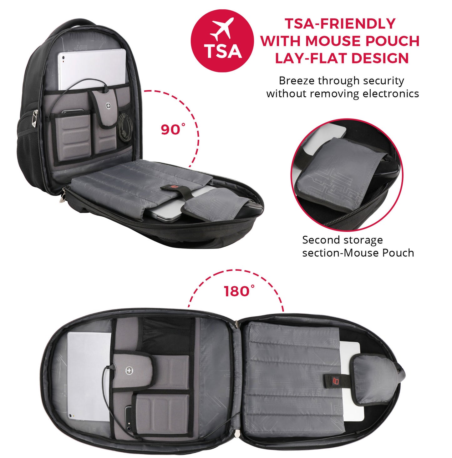 TERABYTE Black/Red Backpack with SDD Finder