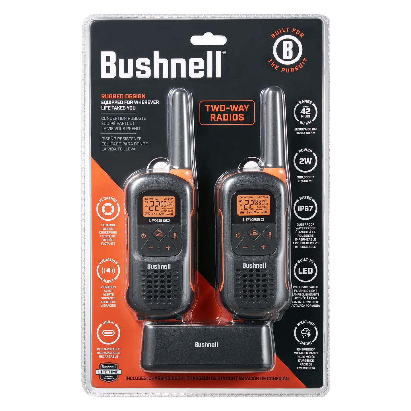 Bushnell Adventure 68 KM FRS 2.0 Watt 2 Way Radio