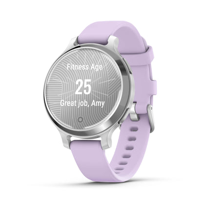 Garmin Lily 2 Active Silver with Purple Jasmine Silicone Band