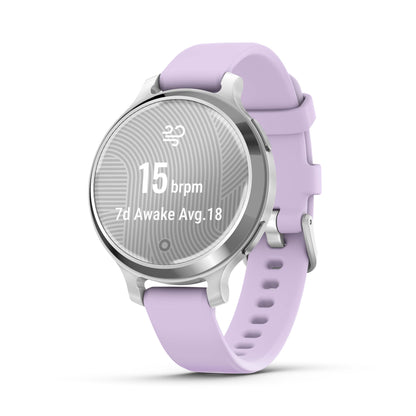 Garmin Lily 2 Active Silver with Purple Jasmine Silicone Band