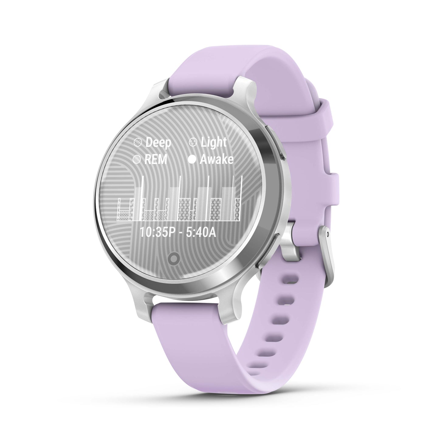 Garmin Lily 2 Active Silver with Purple Jasmine Silicone Band