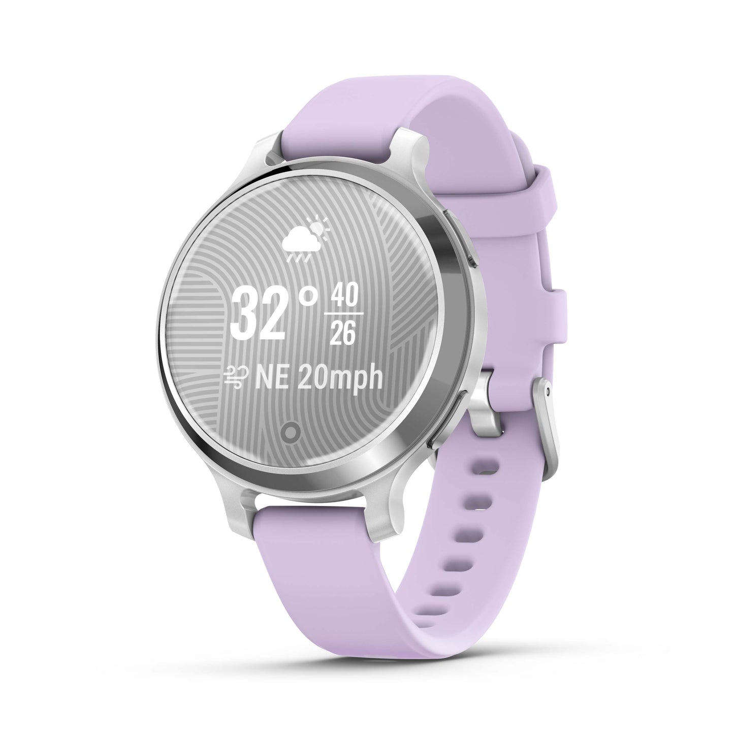 Garmin Lily 2 Active Silver with Purple Jasmine Silicone Band