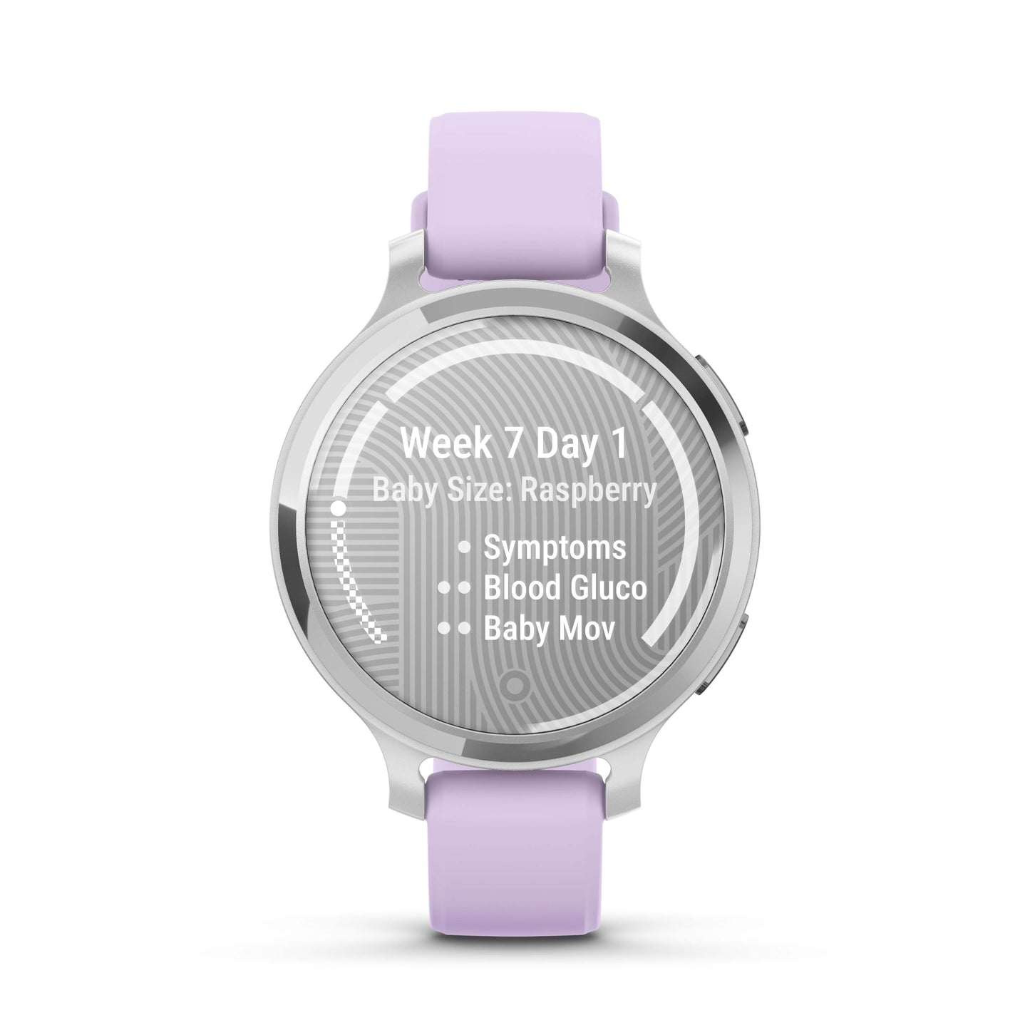Garmin Lily 2 Active Silver with Purple Jasmine Silicone Band