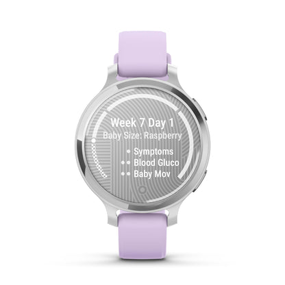 Garmin Lily 2 Active Silver with Purple Jasmine Silicone Band