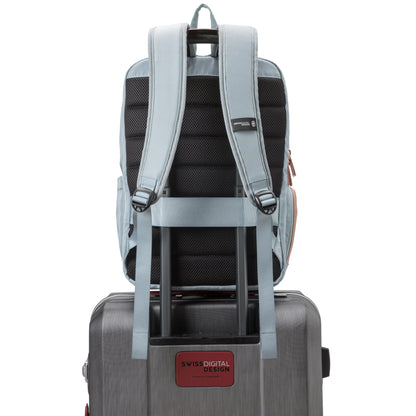 KATY ROSE Teal Blue Backpack with Built-in SDD Finder