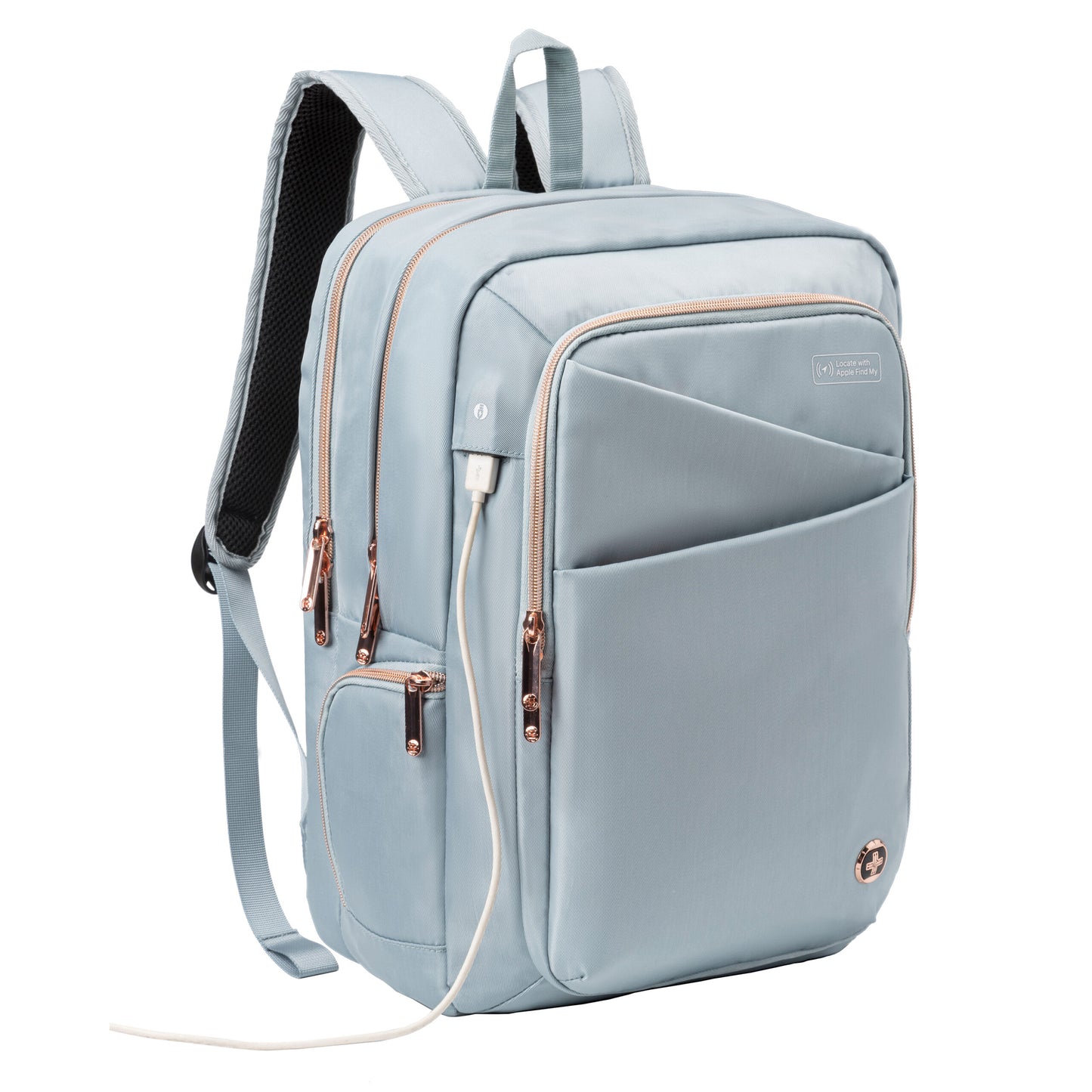 KATY ROSE Teal Blue Backpack with Built-in SDD Finder