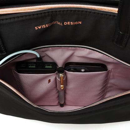 KATY ROSE NG Black Tote Bag with LED Light