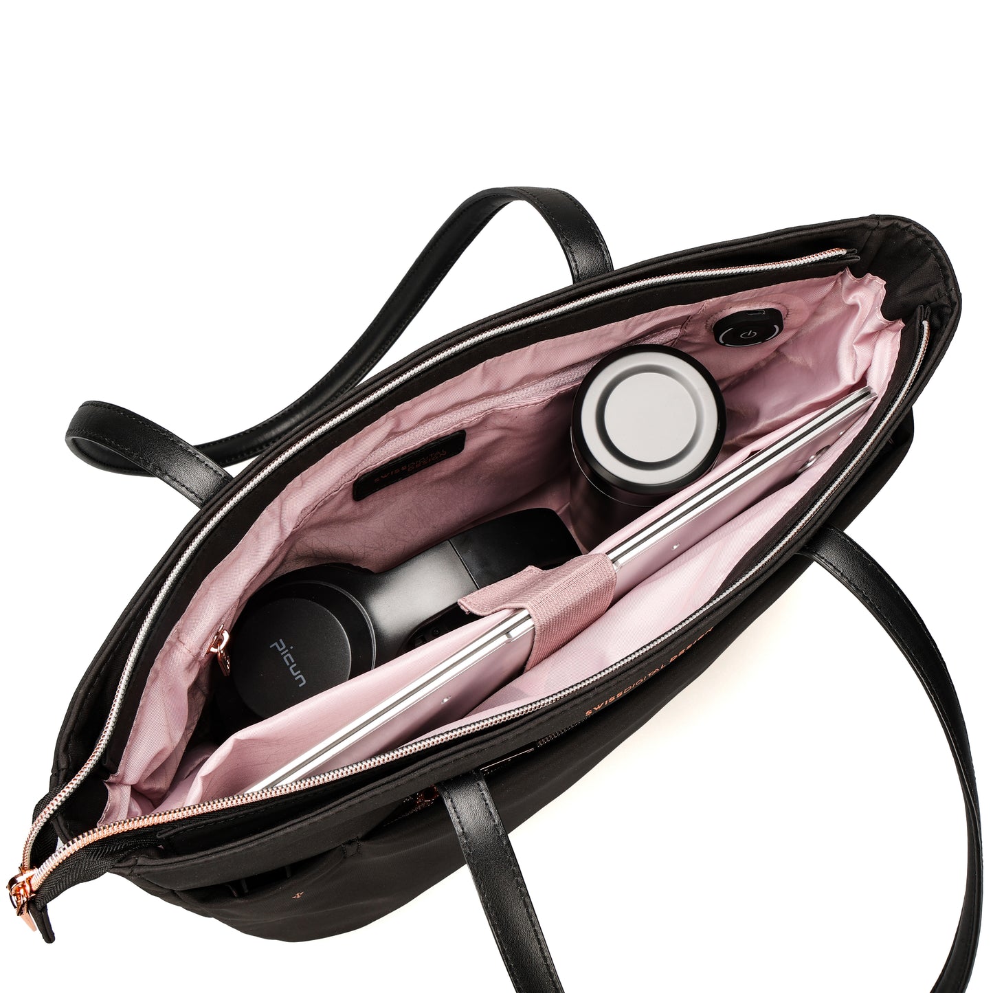 KATY ROSE NG Black Tote Bag with LED Light