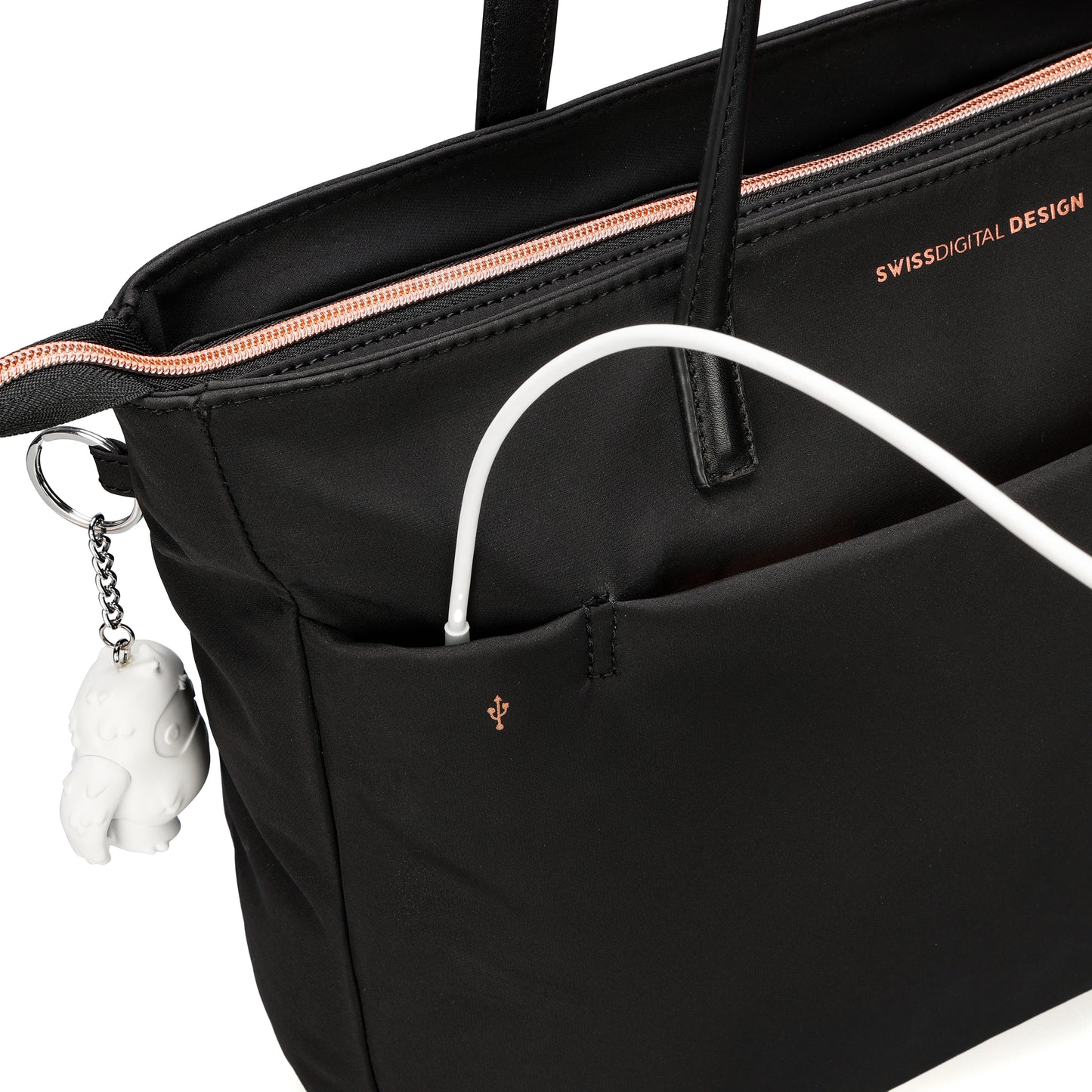 KATY ROSE NG Black Tote Bag with LED Light