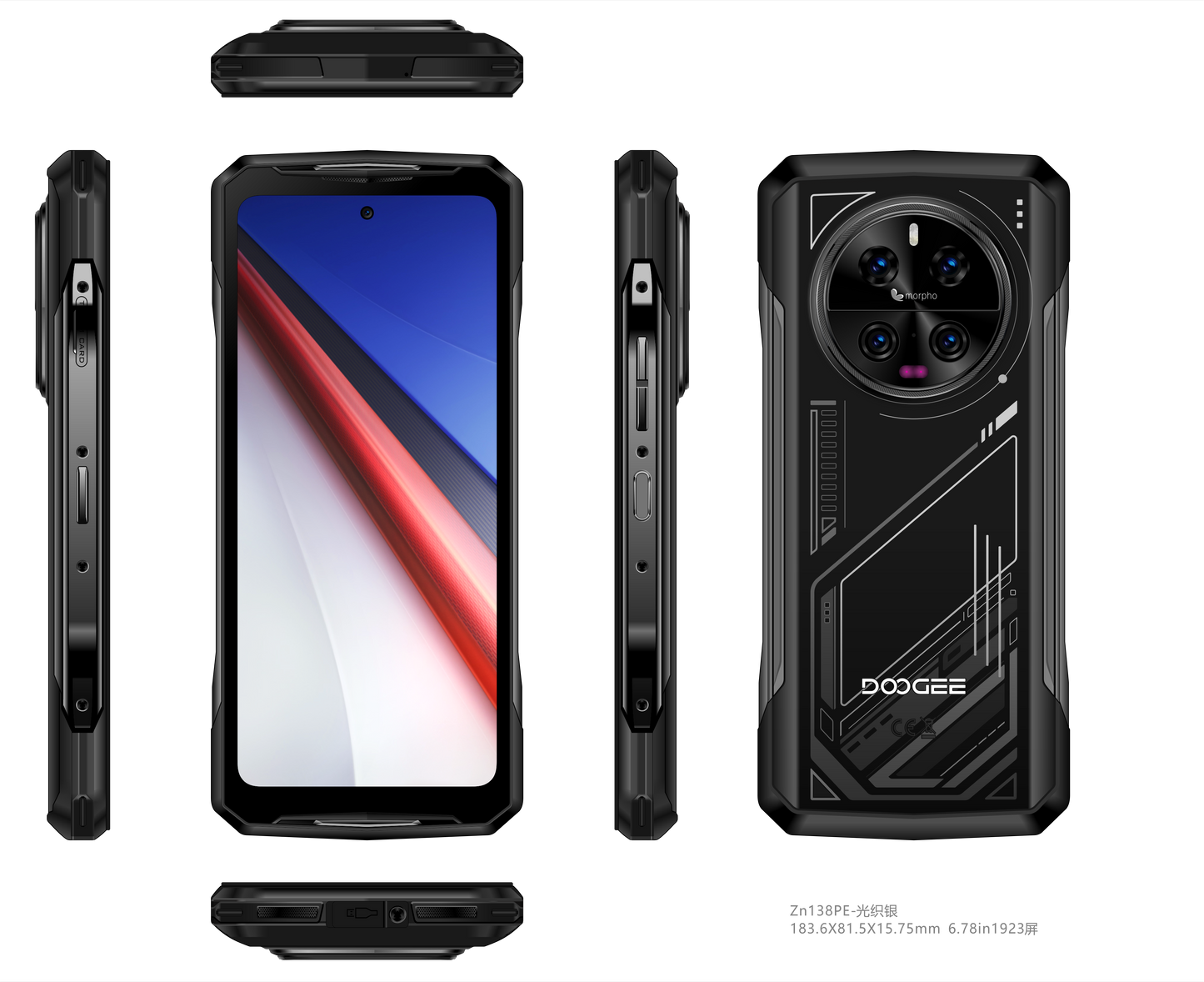 DOOGEE V40 - Rugged Phone  - Midnight Silver