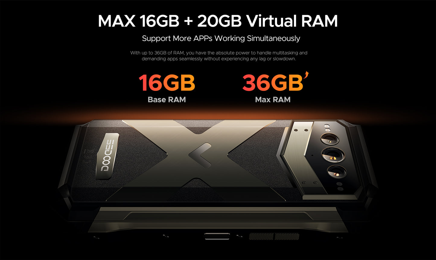 DOOGEE V Max Plus - Rugged Phone - Obsidian Black