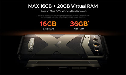 DOOGEE V Max Plus - Rugged Phone - Obsidian Black