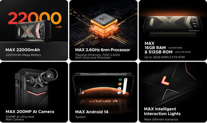 DOOGEE V Max Plus - Rugged Phone - Obsidian Black