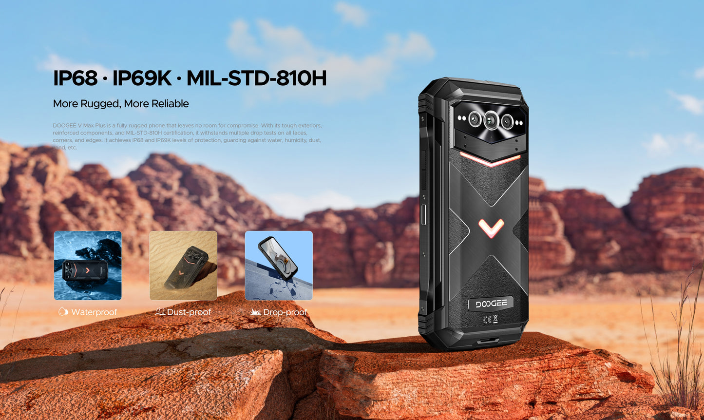 DOOGEE V Max Plus - Rugged Phone - Obsidian Black