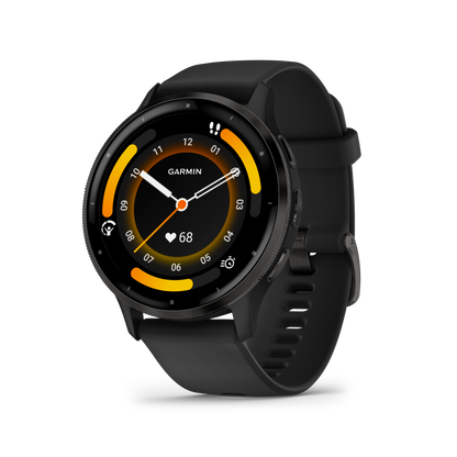 Venu 3 - 45mm - Slate Stainless Steel Bezel with Black Case and Silicone Band