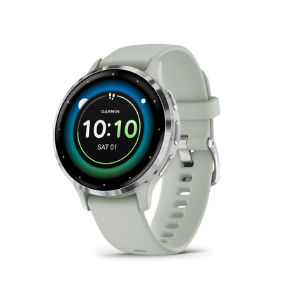 Venu 3S - 41 mm - Silver Stainless Steel Bezel with Sage Gray Case and Silicone Band